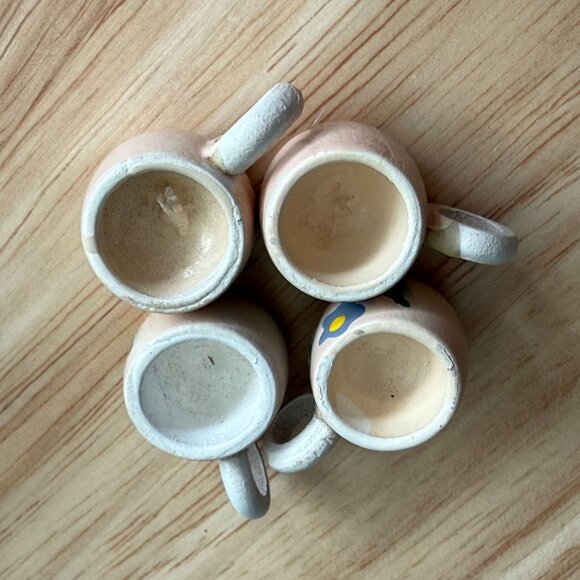 Vintage Miniature Tea Set Garden Pink Floral Bee Midwest Imports of Canon Falls - Picture 12 of 16